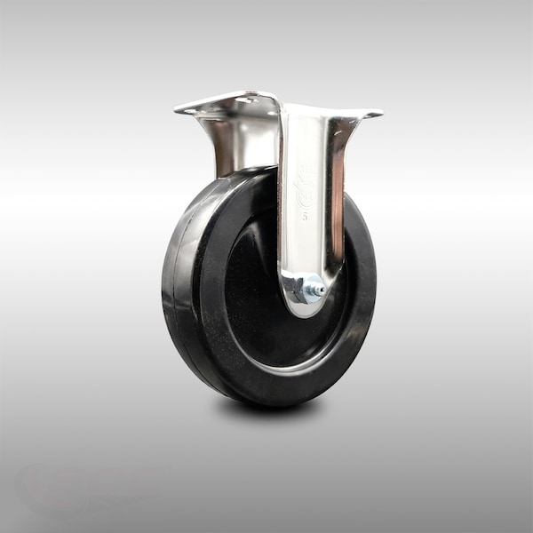 5 Inch 316SS Hard Rubber Wheel Rigid Top Plate Caster